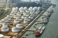33 Petroleum, petrochemical storage tank farm aerial photo taken from helicopter ARN_1842ms