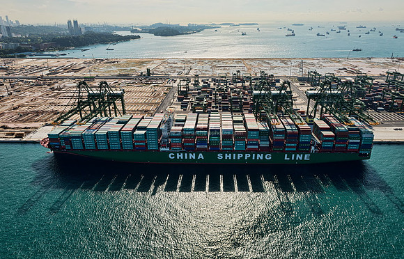 Aerial photo over Singapore