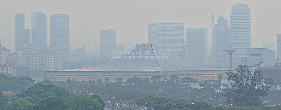 Kallang Indoor Stadium, Singapore shrouded in transboundary haze